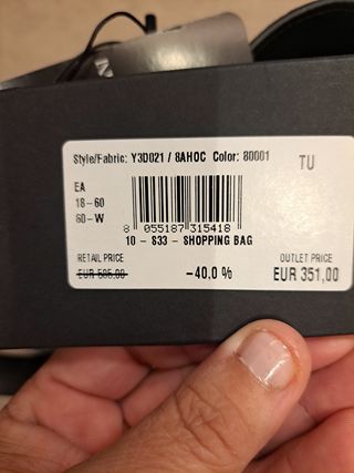 Bolso Emporio Armani Negro Nuevo