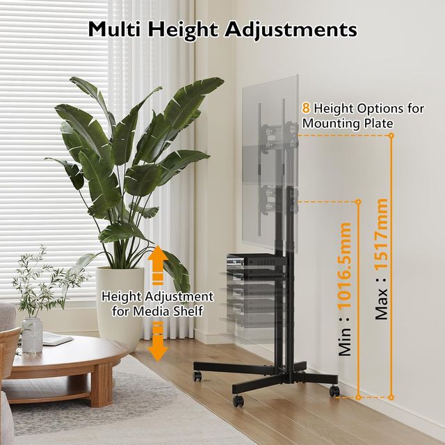 Soporte TV con ruedas y estante