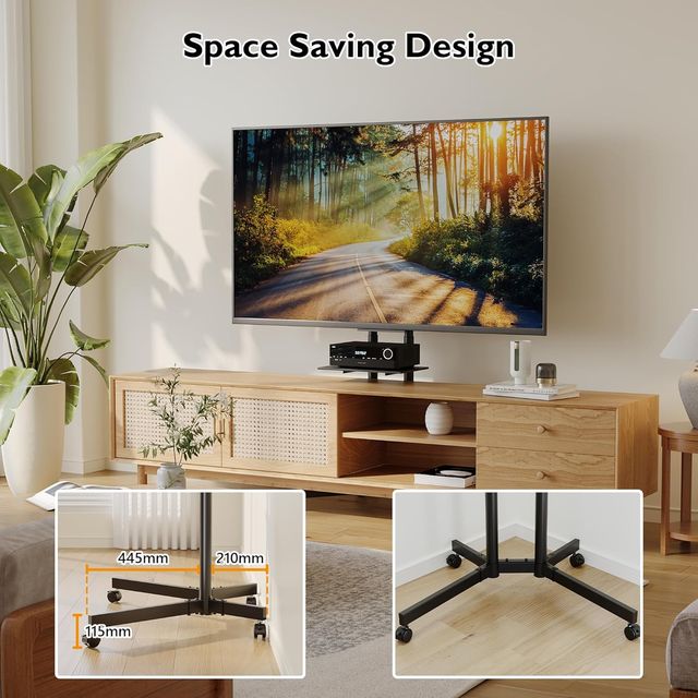 Soporte TV con ruedas y estante