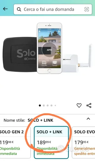Solo Link 1Control Apri Cancello Wifi
Domotica