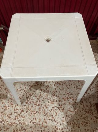 Mesa de jardín Garden-Life blanca 70x70
