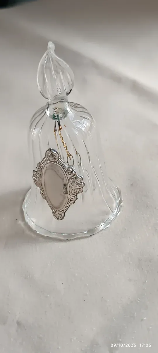 Campana in vetro con decoro in argento