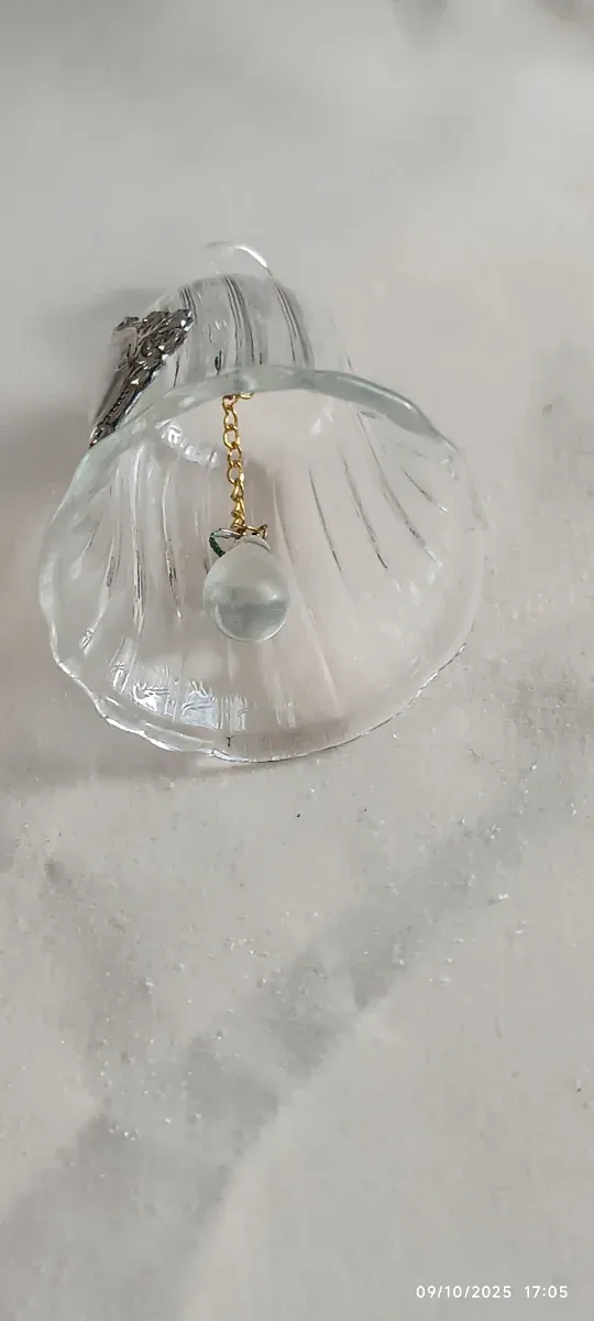 Campana in vetro con decoro in argento