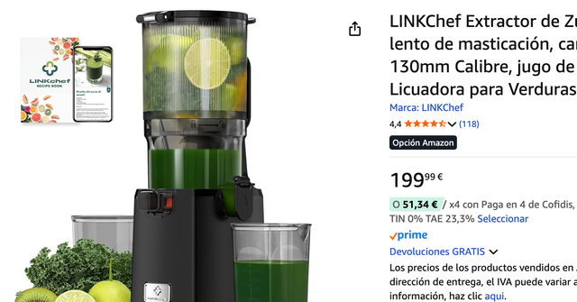 Licuadora de prensado en frío LINKchef