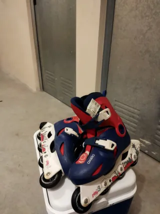 Patines Oxelo Talla Ajustable Azul/Rojo