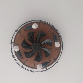 Lámpara Ventilador Techo Madera Negra