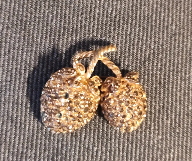 Broche Vintage Fresas Dorado
