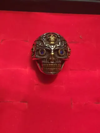 Anillo Calavera Hombre Talla 12 Acero