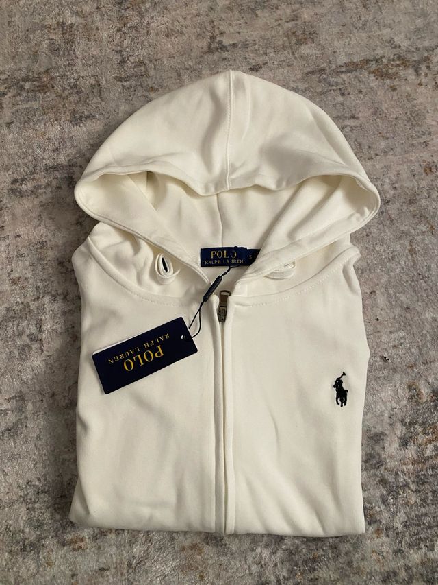 Sudadera Polo Ralph Lauren Blanca Cremallera Talla