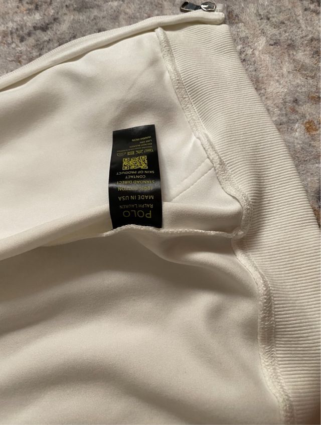 Sudadera Polo Ralph Lauren Blanca Cremallera Talla