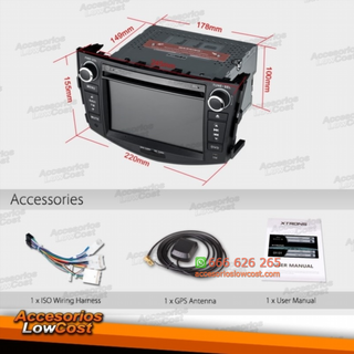 RADIO GPS DVD 2 DIN 7” ESPECÍFICO PARA TOYOTA RAV