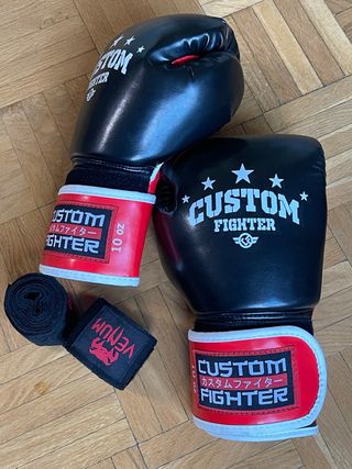 Guantes Boxeo Custom Fighter 10 oz + Vendas