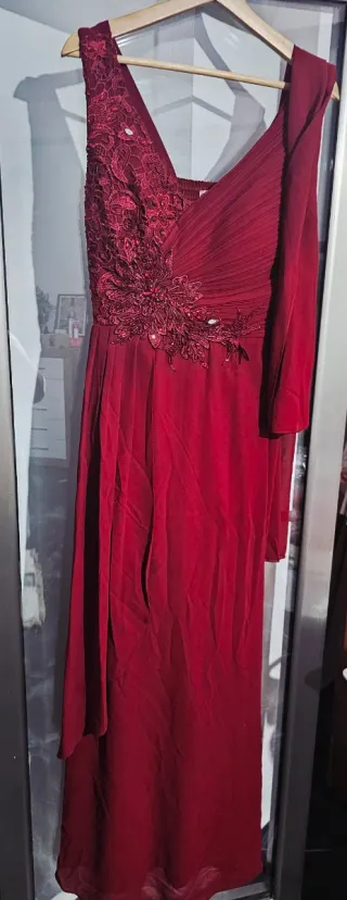 Vestido de fiesta rojo oscuro Talla XL