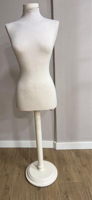 Busto maniquí mujer beige/blanco