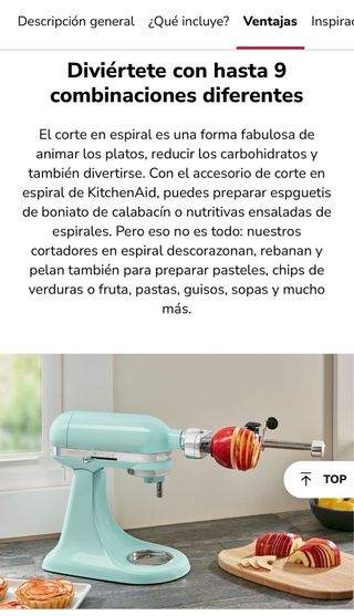 Accessorio per taglierina a spirale KitchenAid