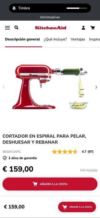 Accessorio per taglierina a spirale KitchenAid