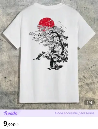 Camiseta Unisex Talla XL/XXL Diseño Japonés