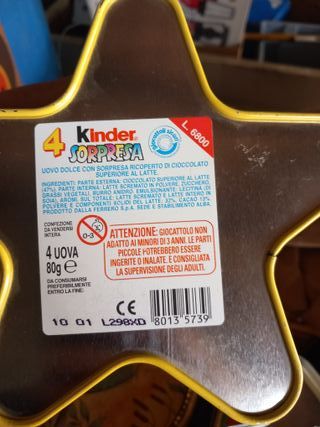 Latta contenitore Kinder vintage forma di stella