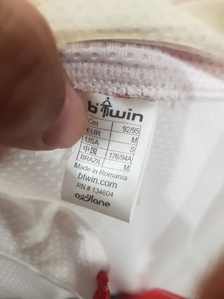 Maillot Ciclismo Blanco y Rojo