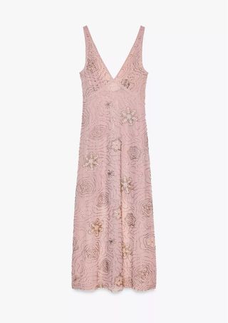 Vestido largo Zara con abalorios