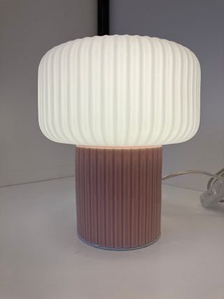 Lampada tavolo vetro/ceramica rosa