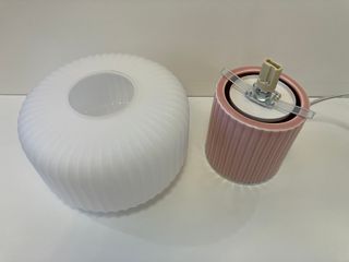 Lampada tavolo vetro/ceramica rosa