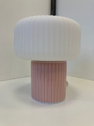 Lampada tavolo vetro/ceramica rosa