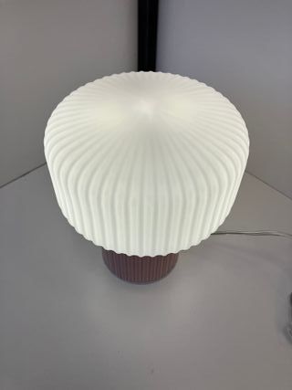 Lampada tavolo vetro/ceramica rosa