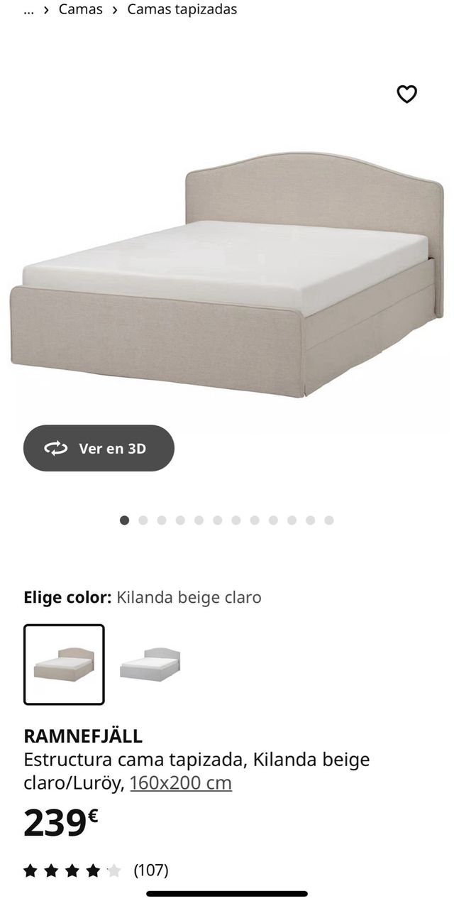 Estructura Cama  IKEA 160x200 y DOBLE SOMIER 