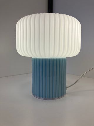 Lampada tavolo vetro/ceramica azzurro