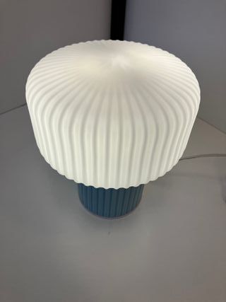 Lampada tavolo vetro/ceramica azzurro
