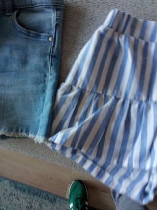 Lote 5 shorts niña T. 6-7 años 122 cm