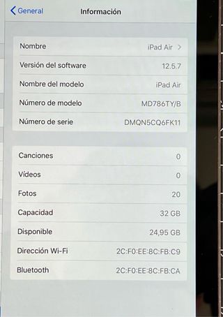 iPad Air 1ª Gen 32GB Plata - Impecable
