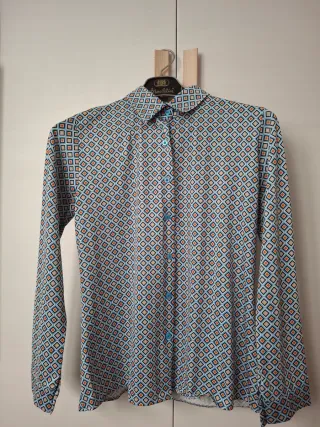 Camicia maniche lunghe con fantasia