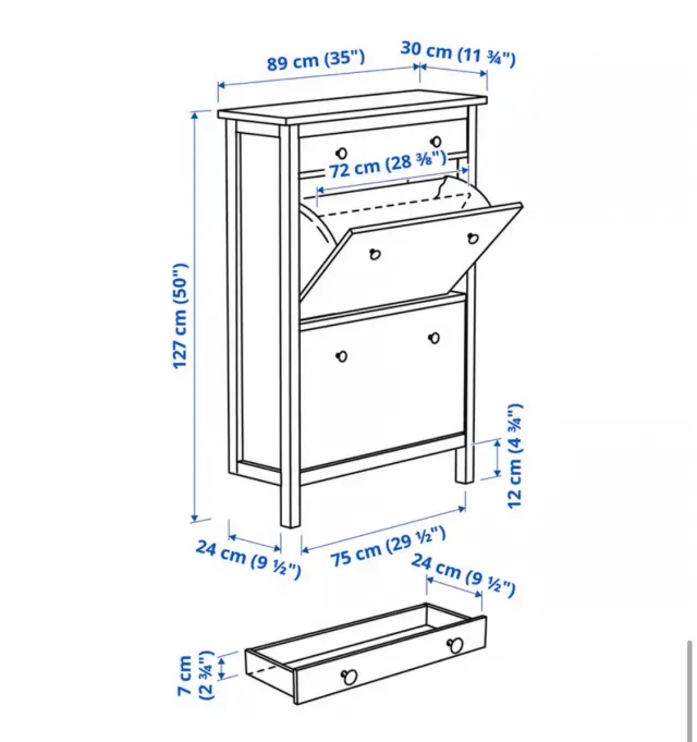 Zapatero Ikea Hemnes Marrón Oscuro