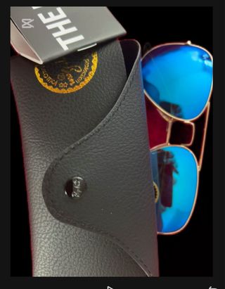 Gafas de Sol Ray Aviator Azul Dorado