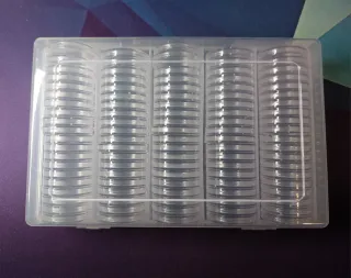 100 Capsule in plastica trasparente con cofanetto