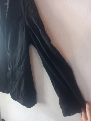 Americana Mango Negra Talla 40