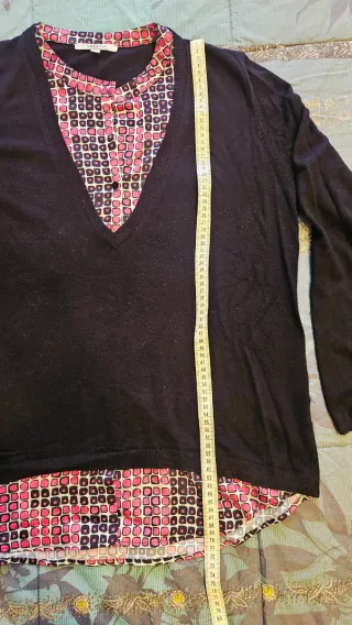 Maglia donna nero e rosa