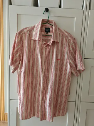 Camisa Dockers Rayas M Beige/Rojo