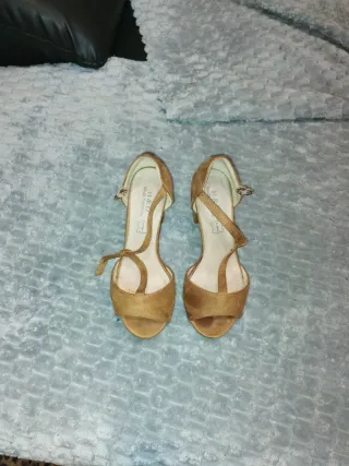 Zapatos tacón mujer marrón piel T 38