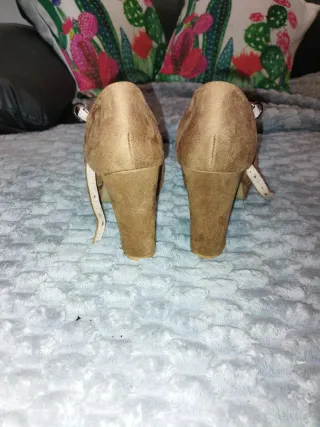 Zapatos tacón mujer marrón piel T 38