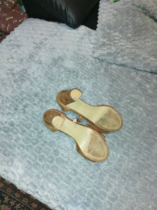 Zapatos tacón mujer marrón piel T 38