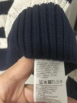 Maglione cotone righe bianche e nere tg M