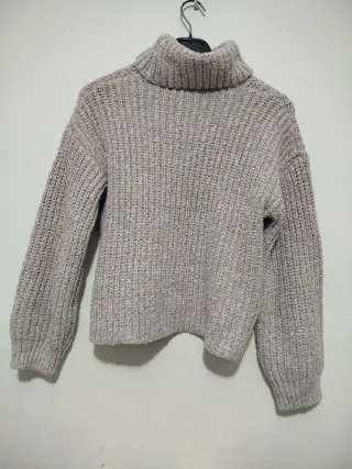 Jersey cuello alto gris talla M