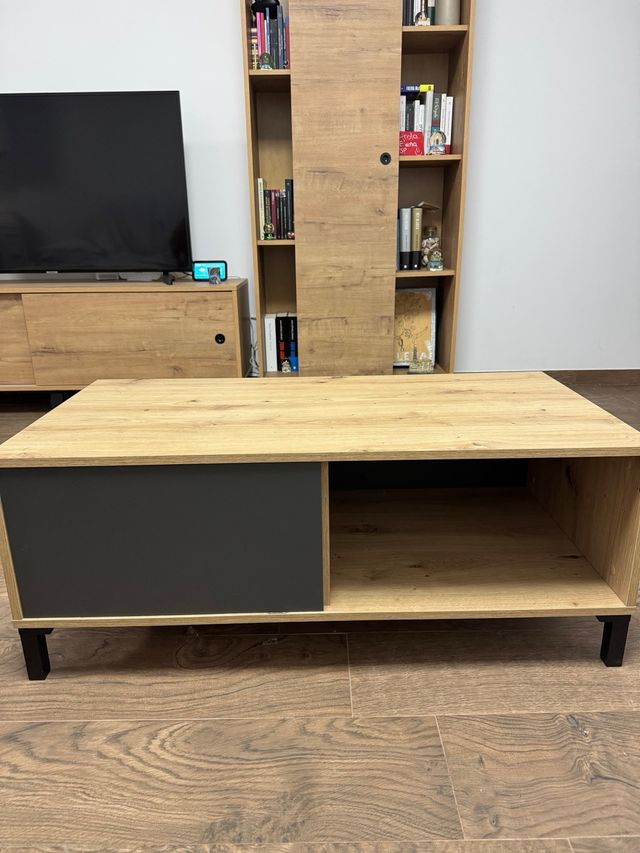 Mesa de centro madera y gris