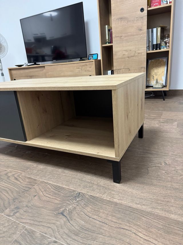 Mesa de centro madera y gris