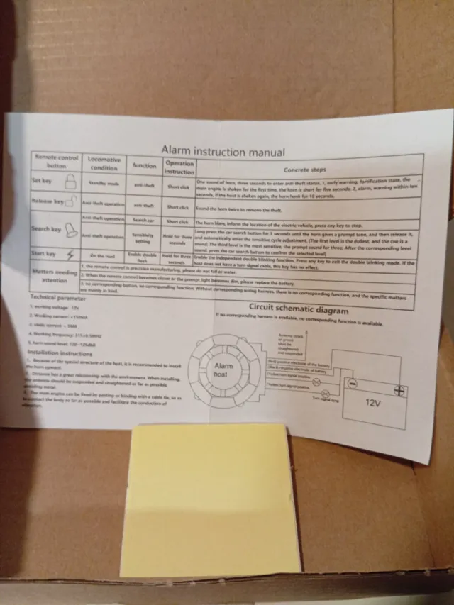 Alarma Moto 12V 2 Mandos Potente Sirena