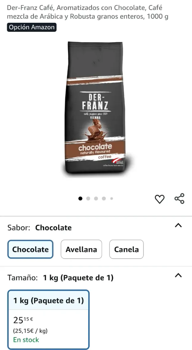 Der-Franz Café, Aromatizados con Chocolate,1000g