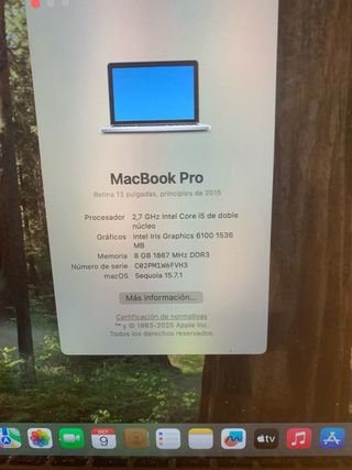 Macbook Pro 13” 2015 Plata